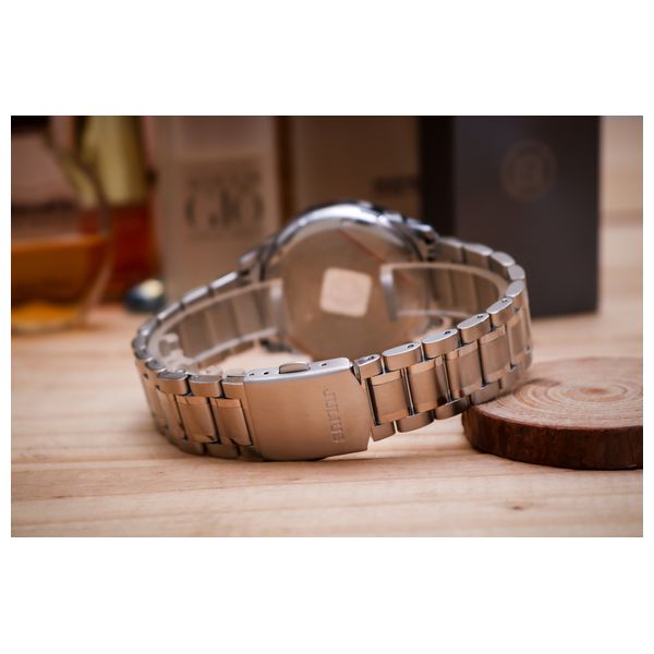  ساعة جوليوس للرجال - عرض بعقارب, سوار من ستانلس ستيل - فضي 