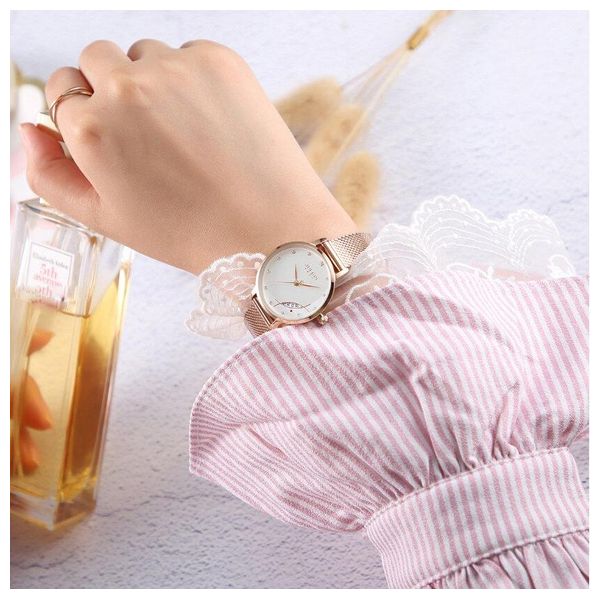 JULIUS Watch JA-1179 For Women - Analog Display, Stainless Steel Band - Rose