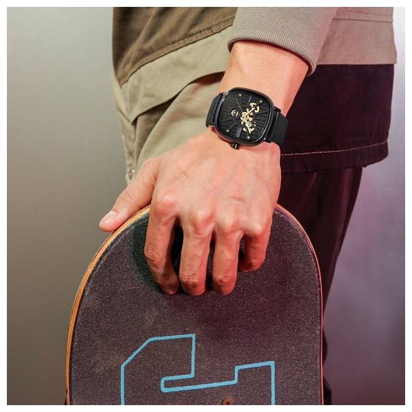  JULIUS Watch For Men - Analog Display, Leather Band - Blue 