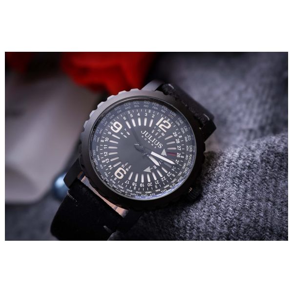  JULIUS Watch For Men - Analog Display, Leather Band 