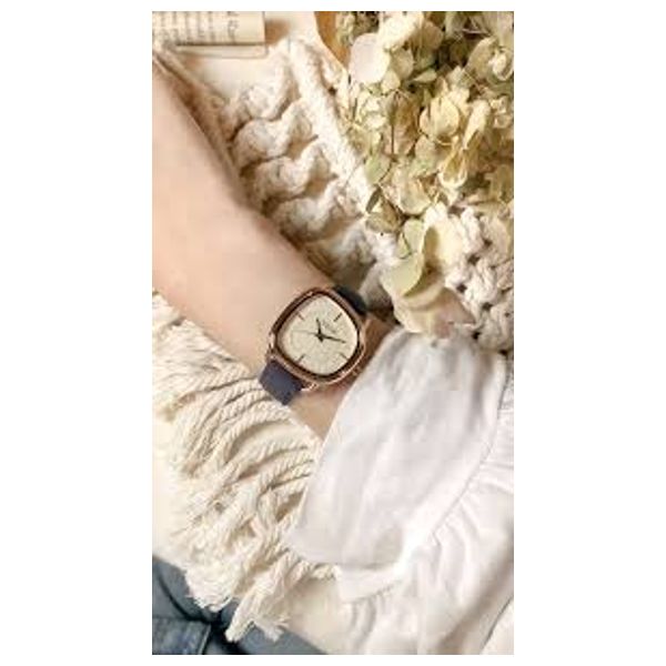 ساعة جوليوس للنساء JA-1393D - عرض بعقارب, سوار من الجلد - ازرق