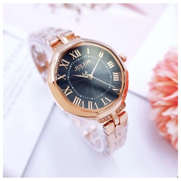  JULIUS Watch For Women - Analog Display, Stainless Steel Band - Rose Gold 