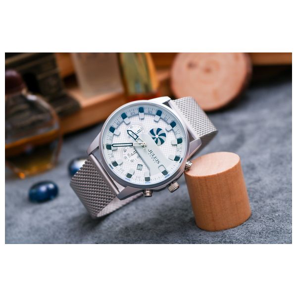  JULIUS Watch For Men - Analog Display, Stainless Steel Band - Silver 