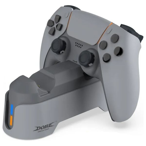  Dobe Dual Charging Station for PS5 DualSense Controllers - Silver 