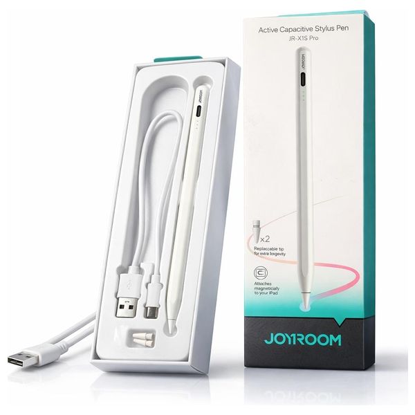  Joyroom JR-X15 - Smart Stylus Pen - For iPad - USB-C - White 