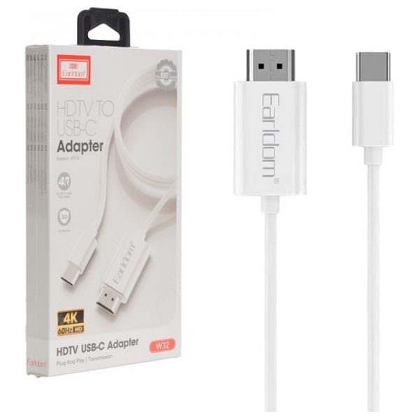  Earldom W32 - USB-C to HDMI Cable - 2m - White 