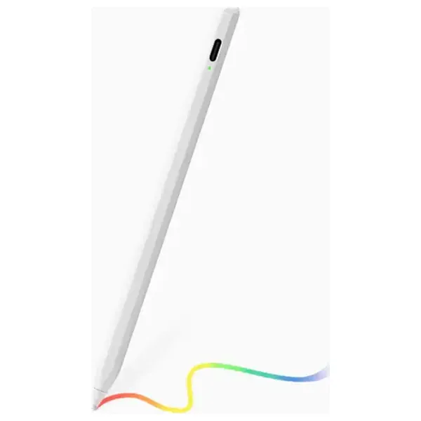  قلم ستايلس نشط من جوي روم - JR K12 - تصميم 2 في 1 مع رأس سيليكون  - متوافق مع أجهزة ايباد - ابيض 