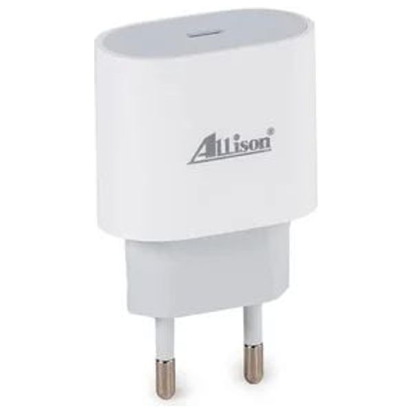  شاحن حائط اليسون ALS-W1027UE - منفذ واحد - 20 واط - ابيض 