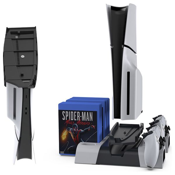 دوبي محطة PS5 – محطة تبريد وشحن متعددة الوظائف – أبيض