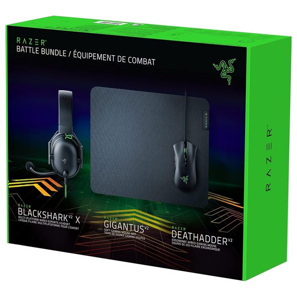  Razer Battle Bundle - lackShark V2 X + Mousepad Gigantus V2 - Black 