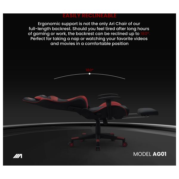 Elryan Ari Gaming Gaming Chair Red Claret