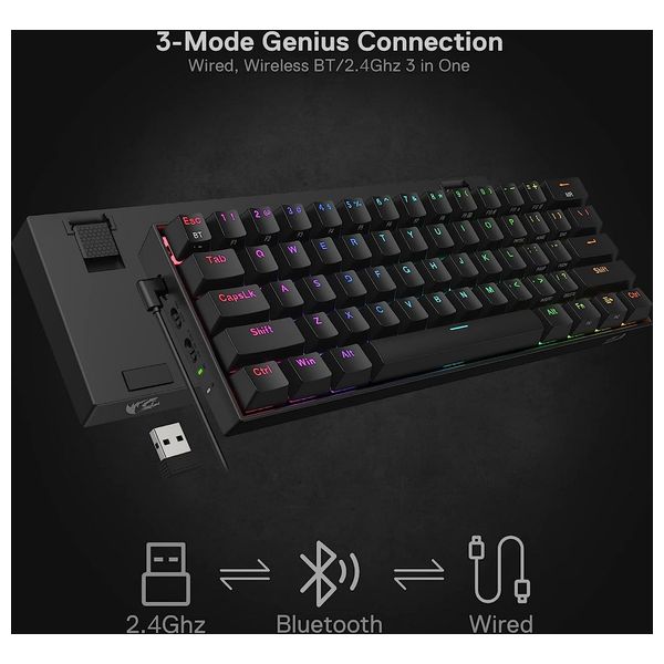  Redragon 6950376711076 - Wireless Keyboard - Black 