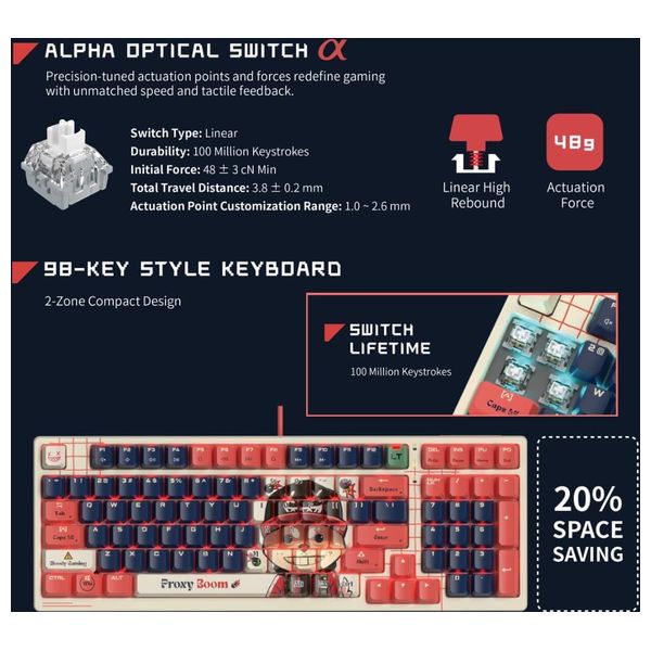Bloody AT98 - Wired Keyboard - White
