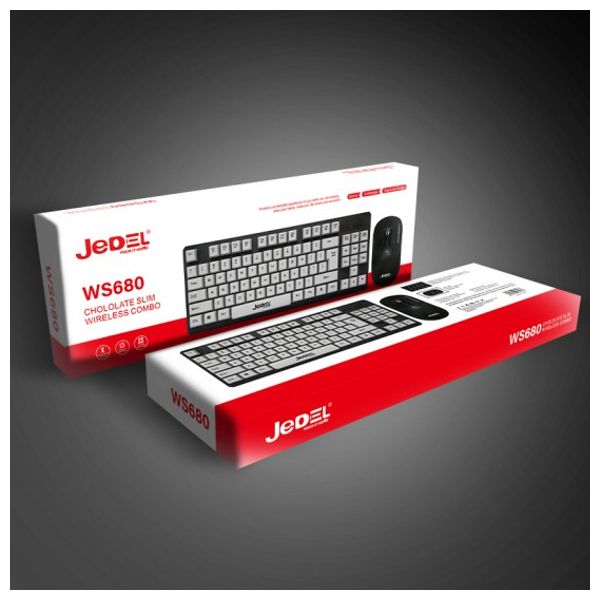  JeDEL WS680 - Wireless Keyboard & Mouse Combo - Black 