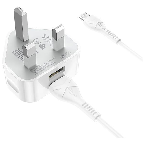  HOCO 6931474751607 - Wall Charger - USB  - White 