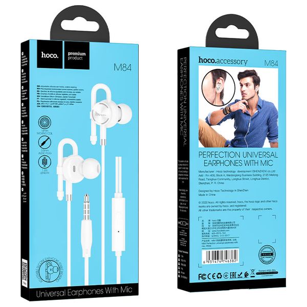  HOCO M84 - Headphone In Ear - White 