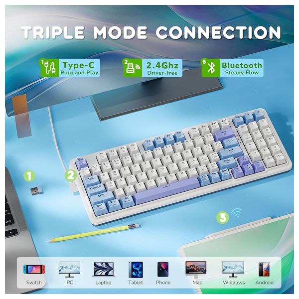  Redragon K664  - Wireless Keyboard - White 