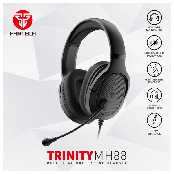  Fantech TRINITY MH88 -  Headphone Over Ear - Black 