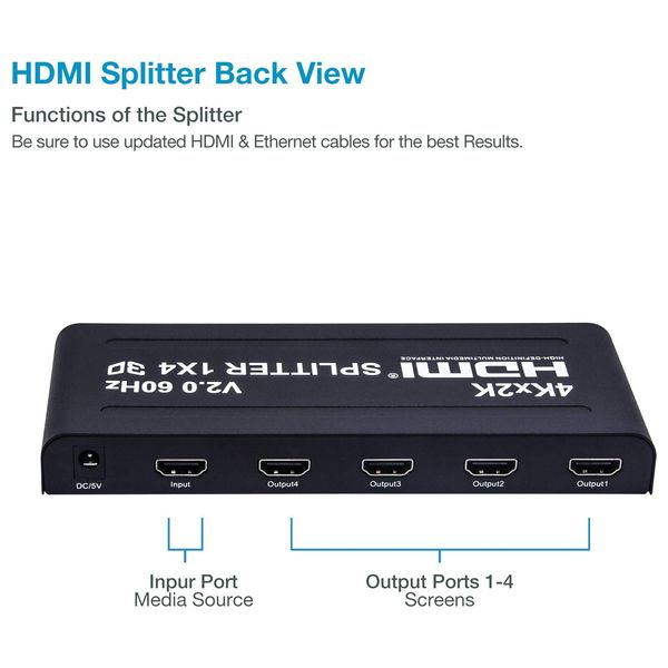  موزع HDMI 1x4 - 47370167_1 - 4 منافذ - 1في4 مخرج - الترا اتش دي 