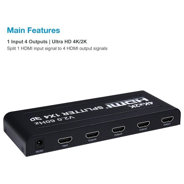  موزع HDMI 1x4 - 47370167_1 - 4 منافذ - 1في4 مخرج - الترا اتش دي 