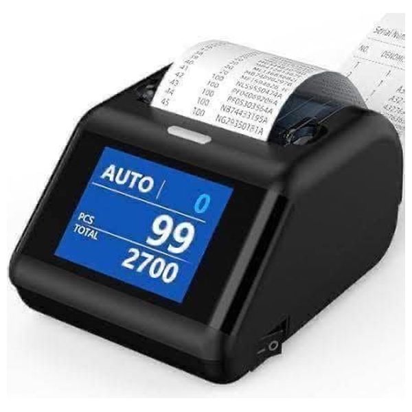  Icon Smart Money Counting Machine - with 58mm Thermal Receipt Printer - Built-in Counting Display - Black 