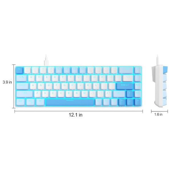 Havit KB892L - Wired Keyboard - USB-C - LED - White