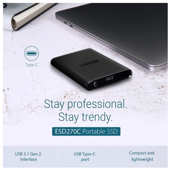  Transcend ESD270C - 250GB - External SSD Hard Drive - 520MB/s - Black 