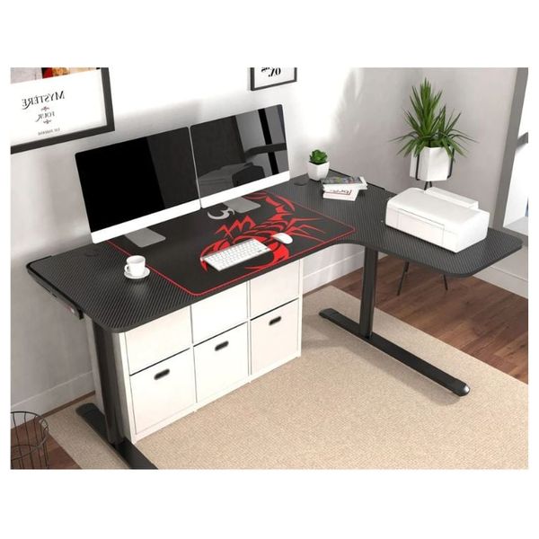 EUREKA	L60RB V2 - Workstation Desk - Large mouse pad with red scorpion logo - Black