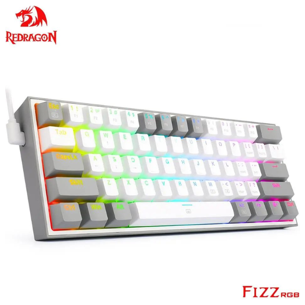  Redragon Fizz K617 RGB Mechanical Gaming Keyboard - RGB - White Gray 