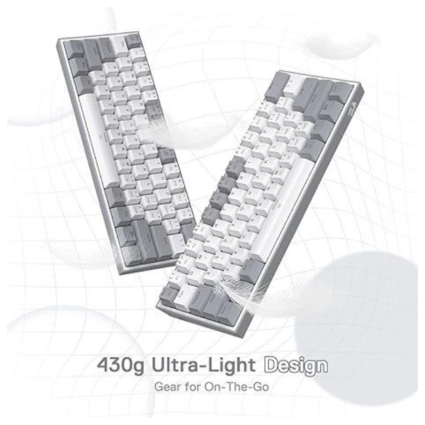  Redragon Fizz K617 RGB Mechanical Gaming Keyboard - RGB - White Gray 