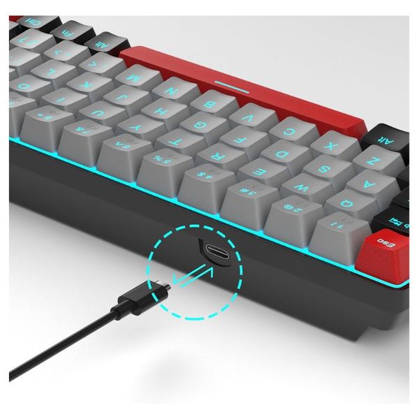 MAGEGEE KB892L - Wired Keyboard - USB-C - LED blue backlight - Black