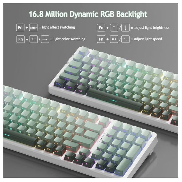 كيبورد لاسلكي ماجـيجي - Light 100 - اضاءة RGB - بطارية بحجم 8000 مللي امبير - اخضر