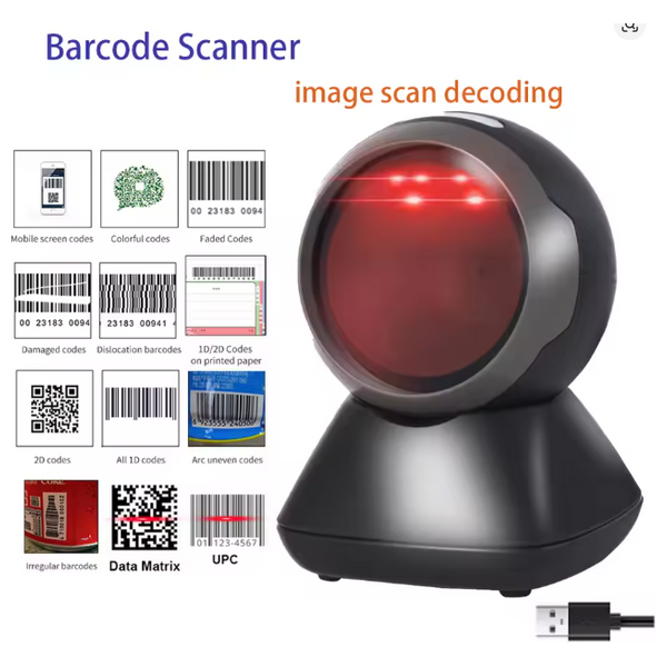 BR AQ6180 Wired Barcode Reader 2D  - USB Port Compatible with All Platforms
