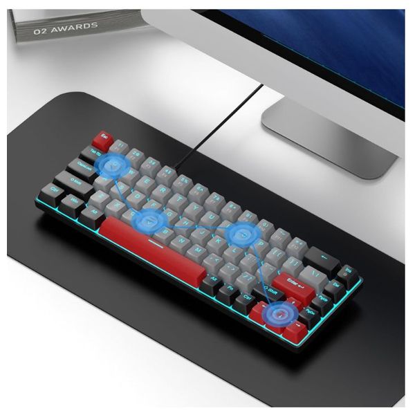 MAGEGEE KB892L - Wired Keyboard - USB-C - LED blue backlight - Black