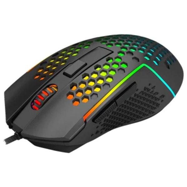  ماوس الألعاب ريدراجون فائق الخفة - دقة عالية قابلة للتعديل تصل إلى 12400 نقطة في البوصة - عجلة تمرير غير قابلة للانزلاق لإجراء تعديلات سريعة على الأسلحة أو التنقل - أسود 