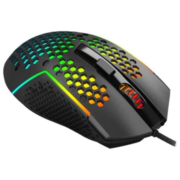  ماوس الألعاب ريدراجون فائق الخفة - دقة عالية قابلة للتعديل تصل إلى 12400 نقطة في البوصة - عجلة تمرير غير قابلة للانزلاق لإجراء تعديلات سريعة على الأسلحة أو التنقل - أسود 