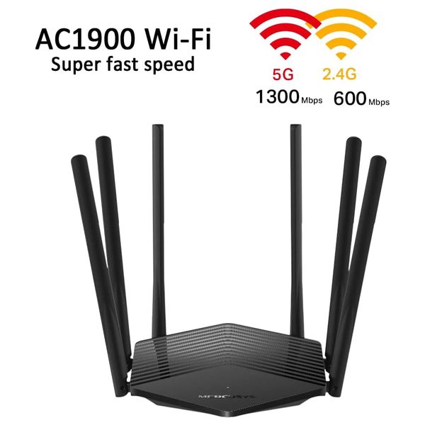 Mercusys EAN-13 Dual-Band Wi-Fi Router - 1900Mbps Speed - 6 High-Gain Antennas - Black