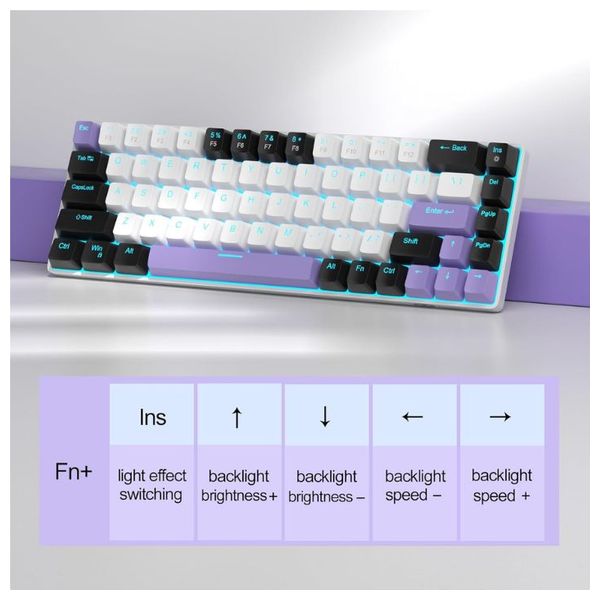 MAGEGEE 3MK BOX - Wired Keyboard - USB-C - LED - White