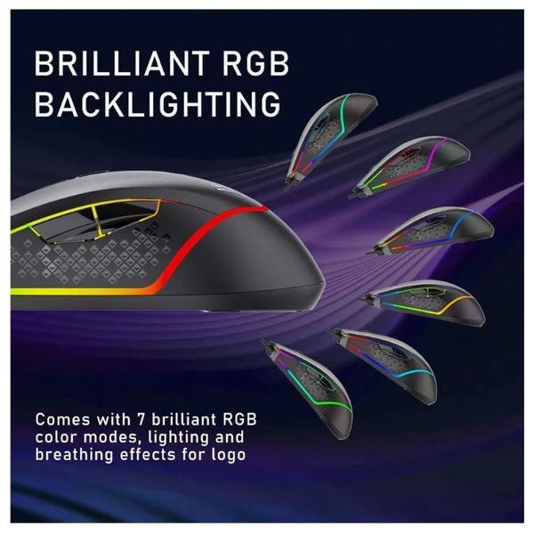 AULA F805 - Wired Gaming Mouse - RGB - 1.8m - Black