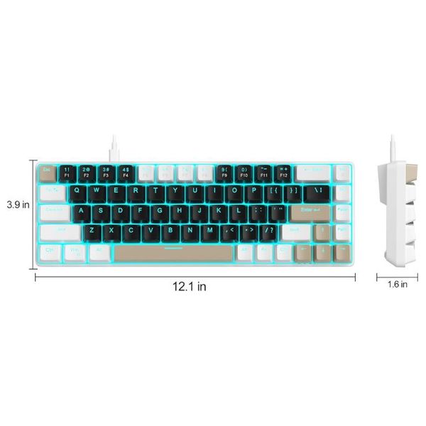 كيبورد سلكي ماجـيجي - MK BOX4 - يو اس بي سي - ايل اي دي - بني