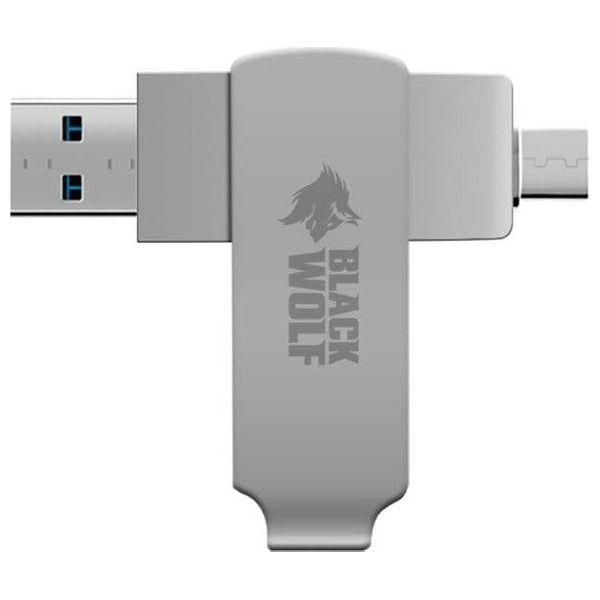  يو اس بي فلاش ديسك بلاك وولف - 2  في 1 - 128 كيكابايت - قراءة تصل إلى 100 ميجابايت/ثانية وكتابة تصل إلى 40 ميجابايت/ثانية - سلفر 