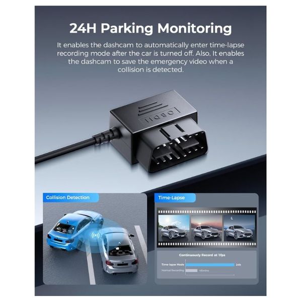  داش كام ازدوم M200 - بدقة 1080P للكاميرا الامامية - زاوية العدسة: 150 درجة - اسود 