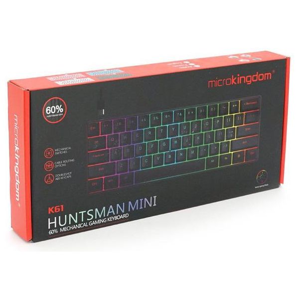 Micro Kingdom K61 - Mechanical Gaming Keyboard - Fast and accurate response - RGB backlighting, customizable - Black