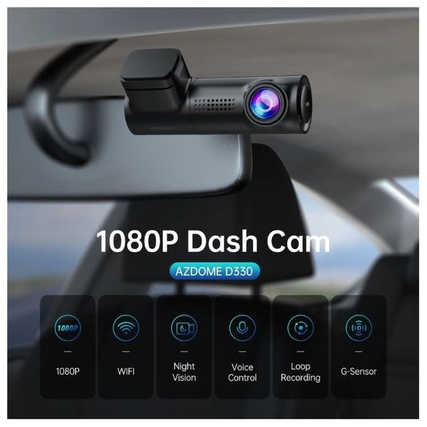  داش كام ازدوم  M330 - دقة الفيديو 1080P - مع واي فاي مدمج - اسود 