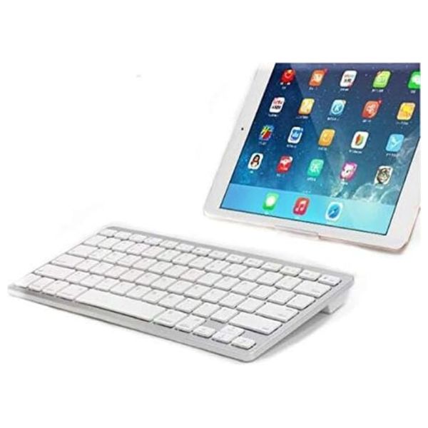 كيبورد بلوتوث دي إم NB2610 -  نحيف وخفيف الوزن - متوافق مع الكمبيوتر واللابتوب والآيباد - ابيض