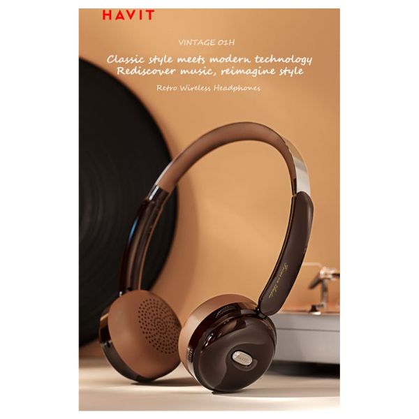 سماعة بلوتوث حول الاذن هافيت - Model-H616BT-/-HVBT-H616BT-SVBK - بطارية تعمل لمدة 60 ساعة - سلفر