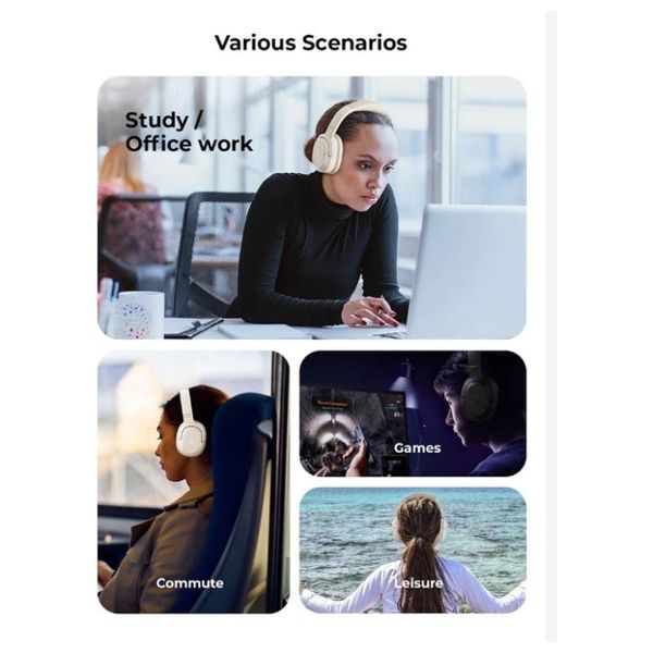  Havit LIFE-02H - Bluetooth Headphone Over Ear - Up to 50 hours - Bluetooth 5.4 - White 