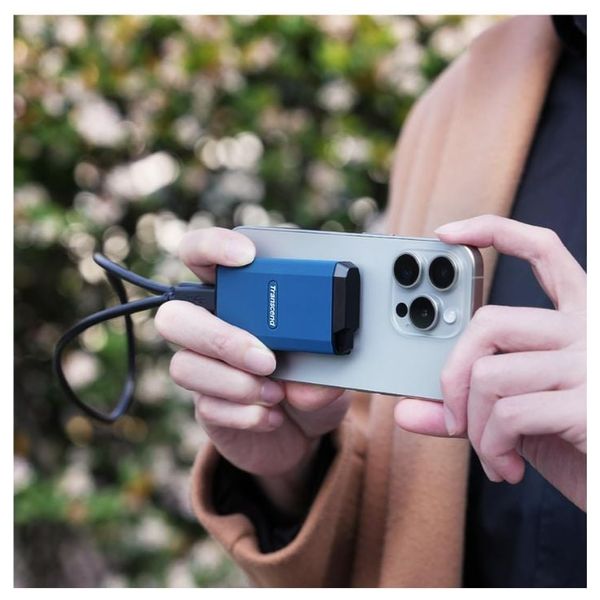 قرص SSD خارجي محمول ترانسيند ESD410C  - سعة 1 تيرابايت - سرعة نقل بيانات 2000 ميجابايت/ثانية - مقاوم للماء والغبار IPX5 - أزرق