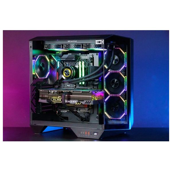  كيس كمبيوتر دارك فلاش DY470 -  تصميم زجاجي ثلاثي الجوانب -  إضاءة ار جي بي - أبيض 