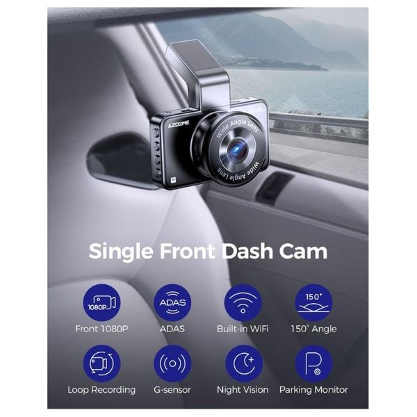  داش كام ازدوم M17-Pro - قناة واحدة بدقة 3K مع عدسات أمامية بدقة 2K وعدسات خلفية بدقة 1K - رؤية ليلية فائقة - أسود 